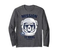 Missione su Marte Cool Space Astronaut Bear Cartoon Graphic Maglia a Manica