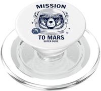 Missione su Marte Cool Space Astronaut Bear Cartoon Graphic PopSockets PopGrip per MagSafe