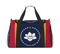 Mississippi - Borsa da viaggio da donna, con stampa bandiera dello Stato, borsa da viaggio, accessorio da viaggio, Nero , Taglia unica