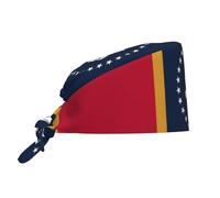 Mississippi - Cappello multifunzione da lavoro con bandiera dello Stato, assorbe il sudore, traspirante, regolabile e non stringe, colore: nero