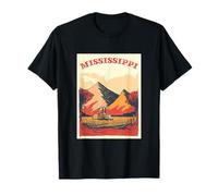 Mississippi Montagne E Fiume Mississippi Radici Vintage Maglietta