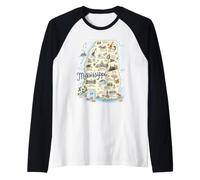 Mississippi, MS, Mappa Stati Uniti d'America, Icone Maglia con Maniche Raglan