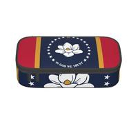 Mississippi State Flag - Astuccio per cancelleria di grande capacità, con cerniera, per ragazzi, ragazze, studenti, scuola