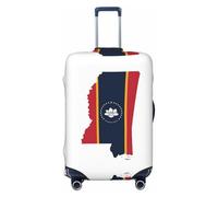 Mississippi State Flag Map Print Travel Luggage Cover Protector Valigia Copertura Lavabile Baggage Covers Anti-Scratch, Nero , M
