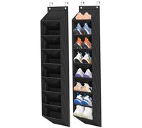 MISSLO Confezione da 2 scarpiere da porta con 8 tasche profonde, organizer stretto da appendere per armadio e porta, scarpiera per stivali, supporto per scarpe da ginnastica (nero)