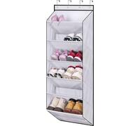 MISSLO Scarpiera a 6 ripiani da appendere alla porta, con tasca profonda sopra la porta, organizer per scarpe stretto, colore: bianco