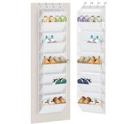 MISSLO Scarpiera da appendere alla porta con 10 ripiani, con tasche profonde trasparenti, per 20 paia di scarpe, per scarpe da ginnastica e stivali (bianco)