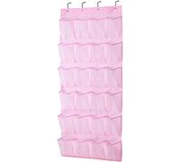 MISSLO, Scarpiera da appendere sopra la porta, organizer per armadio dei bambini, 24 grandi tasche in rete traspirante, colore: rosa