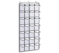 MISSLO Scarpiera trasparente da appendere alla porta, con 28 tasche, in plastica, grande, per armadio e porta, bianco