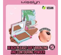 MISSLYN 1 pezzo Beach Please! Polvere Bronzante & Contouring, Bronzer Opaco Con Specchio, Texture Morbida Pigmentata e Sfumabile, Trucco Contorno Viso Leggero e Duraturo Per Viaggi, Feste & Look Y2K, 