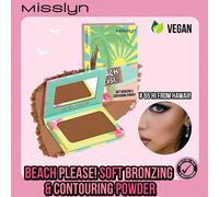 MISSLYN 1 pezzo Beach Please! Polvere Bronzante & Contouring, Bronzer Opaco Con Specchio, Texture Morbida Pigmentata e Sfumabile, Trucco Contorno Viso Leggero e Duraturo Per Viaggi, Feste & Look Y2K,