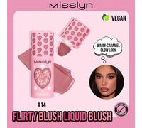 MISSLYN 1 pezzo Blush liquido Flirty Blush, Blush liquido altamente pigmentato e a lunga tenuta, Finitura opaca & luminosa, Trucco colore viso, Tinta guance radiosa e luminosa per uso quotidiano, Fest