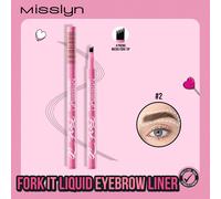 MISSLYN 1 Pezzo Matita per Sopracciglia Liquida Fork It, Nero Opaco Preciso dall'Aspetto Naturale, Impermeabile Altamente Pigmentato Senza Macchie, Matita in Legno Liscia e Morbida, Vegan &, Moda Fant