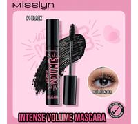 MISSLYN 1 pezzo Mascara nero volume intenso, asciugatura rapida lunga durata drammatico, altamente pigmentato senza grumi colore intenso, effetto volumizzante ciglie definite, vegano & cruelty-free, m
