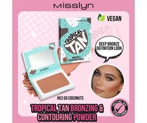 MISSLYN 1 pezzo Polvere Bronzante e Contouring Tropicale, Bronzer Opaco con Specchio, Texture Polvere Morbida Pigmentata e Sfumabile, Trucco Contorno Viso Leggero e a Lunga Durata per un Bagliore Natu