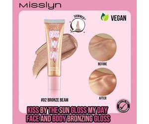 MISSLYN Bronzer Liquido Viso e Corpo, Polvere Bronzante Liquida per Viso e Corpo, Illuminante Corpo e Viso, Crea una Pelle Perfetta da Spiaggia per l'Estate, Essenza Abbronzante, Gocce Bronzanti per V