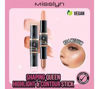 MISSLYN - Bastone Illuminante e Contouring Shaping Queen, Bastone Contouring a Doppia Estremità, Texture Cremosa e Finitura Opaca, Bastone Contouring Illuminante e Abbronzante, Lunga Durata, Adatto pe