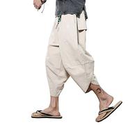 MISSMAOM_Fashion2019 Harem Uomo Donna Pantaloni Harem in Cotone Leggero Stile Hippie Alibaba Goa Pants,Cachi Beige,XL