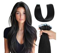 MissMe Tape extensions extension per capelli veri, 30 cm, 1 nastro nero corvo in extensions capelli veri, 20 pezzi, bonding extensions capelli veri, 40 g