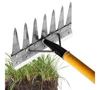 Missmisq Attrezzi per Diserbo Giardinaggio,Attrezzo A Doppia Faccia Per L'Estirpatura - Rastrello Multifunzione Manuale Removibile per Prato Orto Giardino