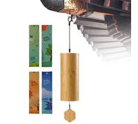 Missmisq Campanello da Negozio - Sonaglio di Legno a 8 Tonalità per Porte,Decorazione Sonora Artigianale per Casa Giardino Ingresso