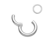 MissNity G23 - Anello clicker in titanio per setto nasale e cartilagine dell'orecchio, diametro 8 mm, 10 mm, 12 mm, 8G, 8mm, Titanio, Nessuna pietra preziosa