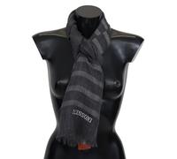 Missoni Gray Striped Wool Unisex Neck Wrap Fringes Scarf