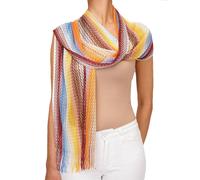 MISSONI Sciarpa Grande A Zigzag Arancione Bianco Giallo Blu Rosso 12541