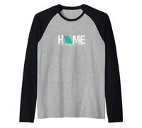 Missouri Home è Il Mio Posto Felice USA America Maglia con Maniche Raglan