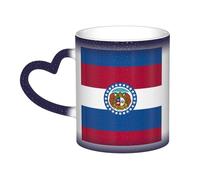 Missouri State Flag Print Mystical Colour Changing Mug, tazza termica da nero a bianco per caffè tè casa ufficio