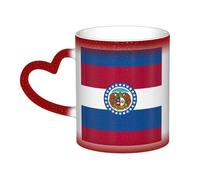 Missouri State Flag Print Mystical Colour Changing Mug, tazza termica da nero a bianco per caffè tè casa ufficio