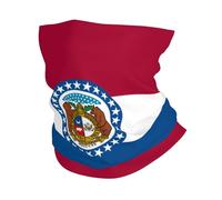 Missouri State Flag Printed Scaldacollo Lavabile Passamontagna Elastico Sciarpa A Mezza Faccia per Adulto Yoga Durevole Bandana