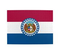 Missouri State Flag - Puzzle orizzontale in legno, 500 pezzi, per sviluppare abilità pratiche per rilassarsi e interagire genitore-figlio