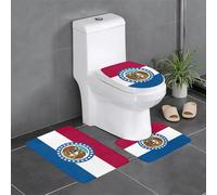 Missouri State Flag Set Di Tappeti Da Bagno 3 Pezzi Lavabile Tappetino Da Bagno Resistente Tappeto Con Profilo A U Per La Casa Toeletta Doccia