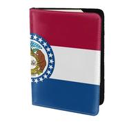 Missouri State Flag Stampa Porta Passaporto Per Viaggio Must Have, Custodia per Passaporto Per Accessori Da Viaggio Per Donne Uomini, Nero, One Size
