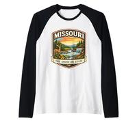 Missouri The Show-Me State Souvenir Visitatore Memorabilia Viaggio Maglia con Maniche Raglan