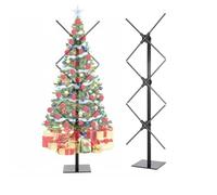Missyou 124cm 3D Ologramma Fan Albero di Natale, 3 PCS 46CM Ventole con Bluetooth, App & Telecomando, LED ventola olografica, contenuti video personalizzabili per mostre, fiere, pubblicità