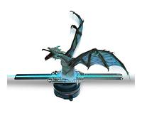 Missyou 3D Hologram Fan 14cm, Proiettore Olografico con 128 LED, Controllo APP WiFi, Video 3D Personalizzabili, Display Pubblicitario per Eventi, Mostre, Natale