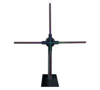 Missyou Supporto da tavolo con ologramma 3D con base in vetro temperato e telaio in lega di alluminio, adatto per ventole da 69,8 cm o più piccole (altezza 38,1 cm)