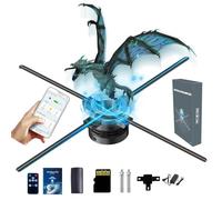 Missyou Ventilatore Olografico 3D 85CM, Proiettore Olografico LED con 1024 Perline Luminescenti, WiFi & APP Controllo, Bluetooth, Video Wall 3D, Con 700 Video Gratuiti, Display Pubblicitario