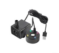 Mist Maker Fogger Umidificatore alimentato tramite USB da 5 V con tecnologia da 5 W, pompa dell'acqua regolabile da 120 l/h, luci LED colorate per stagno interno, fontana e acquario (nero)