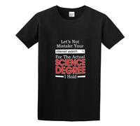 Mistake Internet Search for Actual Science Degree Unisex 100% Cotton Short-Sleeve T-Shirts Black XXL
