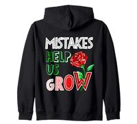 Mistakes Help Us Grow Cute Flower Art Motivation Teacher Felpa con Cappuccio