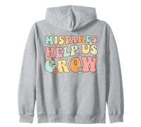 Mistakes Help Us Grow Cute Flower Art Motivation Teacher Felpa con Cappuccio