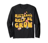 Mistakes Help Us Grow Cute Flower Art Motivation Teacher Maglia a Manica