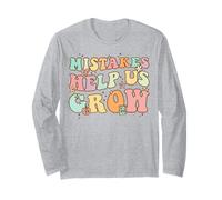 Mistakes Help Us Grow Cute Flower Art Motivation Teacher Maglia a Manica