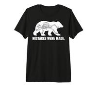 Mistakes Were Made Funny Bear Skeleton Hiking Humor Graphic Maglietta Premium