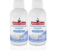 Mister Clean, Profumo Concentrato per Bucato Muschio Bianco 250 ml, fragranza avvolgente e persistente, ideale per tutti i capi, fino a 35 lavaggi (Confezione da 2)