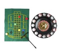 MISTER GADGET Gioco Alcolico Roulette Casinò 16 Bicchieri Multicolore | Metallo, gioco alcolico roulette casinò, 16 bicchierini, tappeto da gioco, 60 gettoni, serate, nero verde rosso e bianco