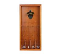 MISTER GADGET Quadro Apribottiglie Gioco Alcolico Divertente Marrone | Legno metallo e plastica, quadro apribottiglie gioco alcolico, divertente e solido, bar o cucina, marrone